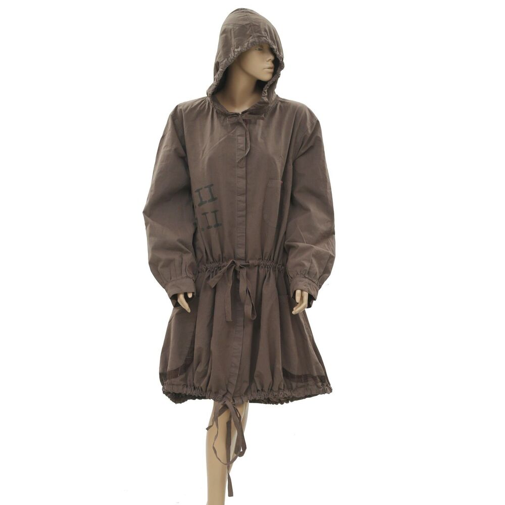 Ewa I Walla Lagenlook Coatigan Jacket Hoodie Dress Peasant Vintage M NWD 283021